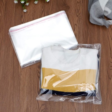 Pack 100 Buste Trasparenti Plastica Buste Cellophane Autoadesiva 30x38 cm