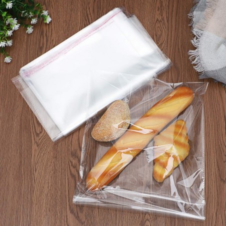 Pack 100 Buste Trasparenti Plastica Buste Cellophane Autoadesiva 30x44 cm