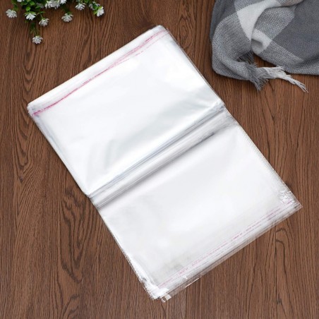 Pack 100 Buste Trasparenti Plastica Buste Cellophane Autoadesiva 30x44 cm