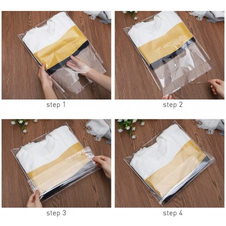 Pack 100 Buste Trasparenti Plastica Buste Cellophane Autoadesiva 30x44 cm