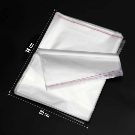 Pack 100 Buste Trasparenti Plastica Buste Cellophane Autoadesiva 30x44 cm