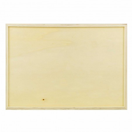 Set 3 Vassoi Legno Naturale per Decoupage Varie Misure Senza Manico da Dipingere