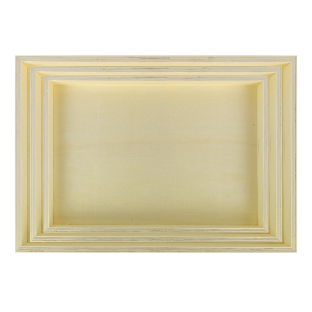 Set 3 Vassoi Legno Naturale per Decoupage Varie...