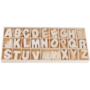 Box Lettere 130pz per decoupage in legno 146149 shabby...