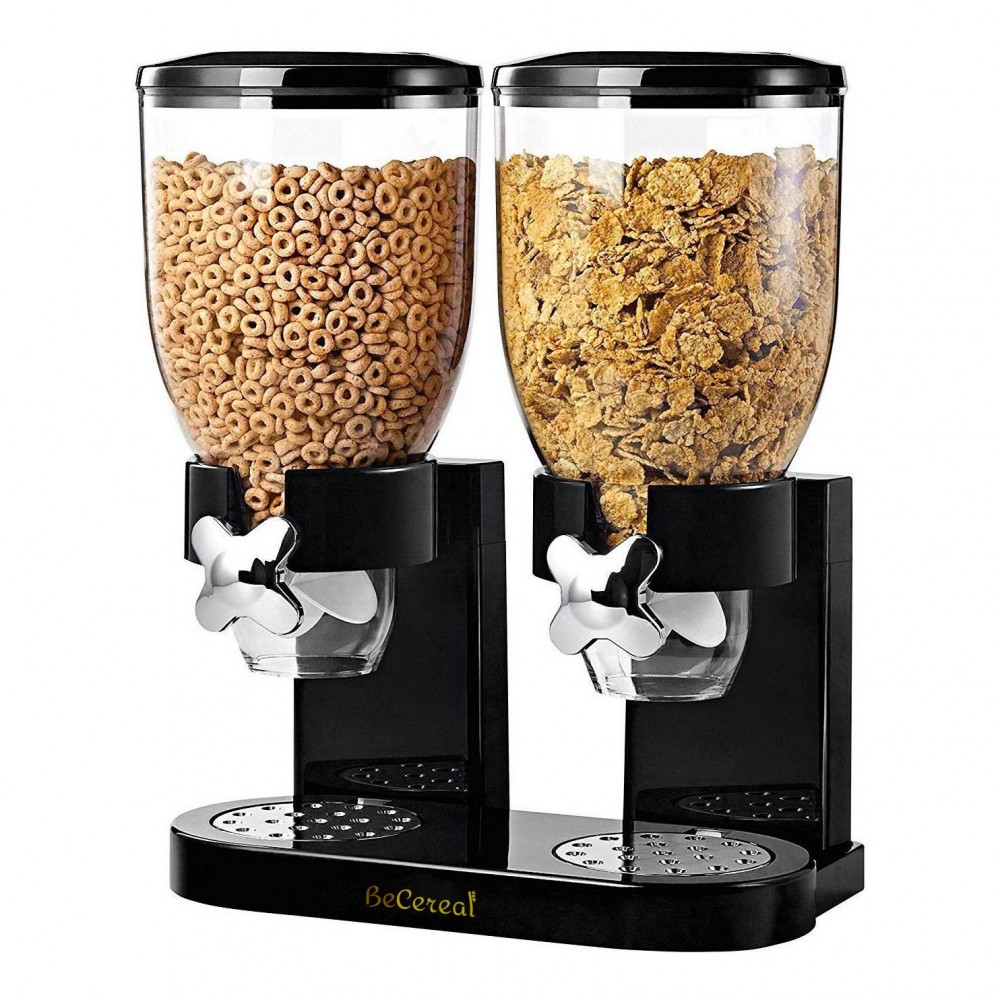 Mediawave Store Cereal Dispenser Doppio Contenitore 8 LT per Cereali Frutta secca Caramelle 