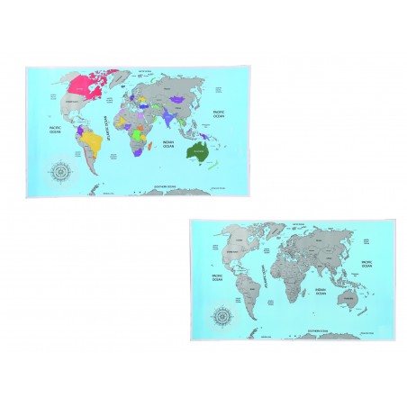 Mappamondo da grattare 337460 Gratta i posti che visitati XXL colori 88x52 cm