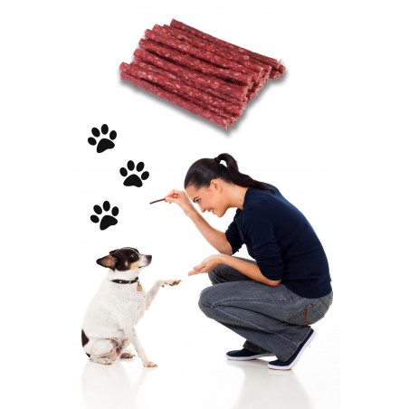 Bastoncini stick di carne essiccata per cani deliziosi snacks premio per animali confezione da 10 sticks