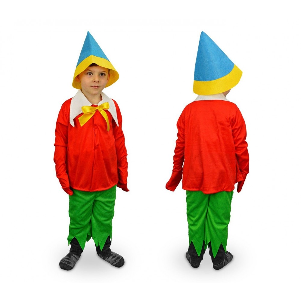 619564 Costume carnevale travestimento Burattino da Bambino da 3 a 12 anni