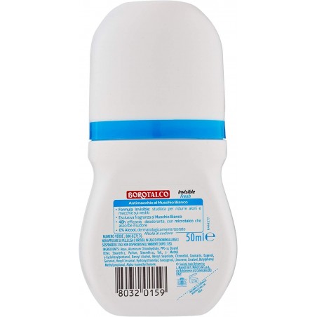 Borotalco Deo Roll On Clean White Sensazione Di Pulito Muschio Bianco 50 mL
