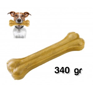 Image of Delizioso snack 340 gr per cani a forma di osso in 100% pelle di maiale pressata antistress per animali 8023556777884