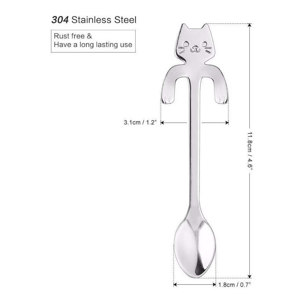Set di 4x Cucchiaini da caffè te forma di gatto...