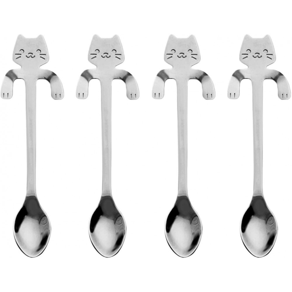 Set di 4x Cucchiaini da caffè te forma di gatto...