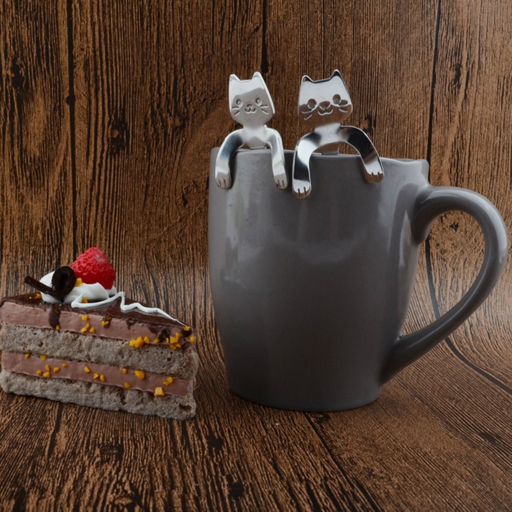 Set di 4x Cucchiaini da caffè te forma di gatto...