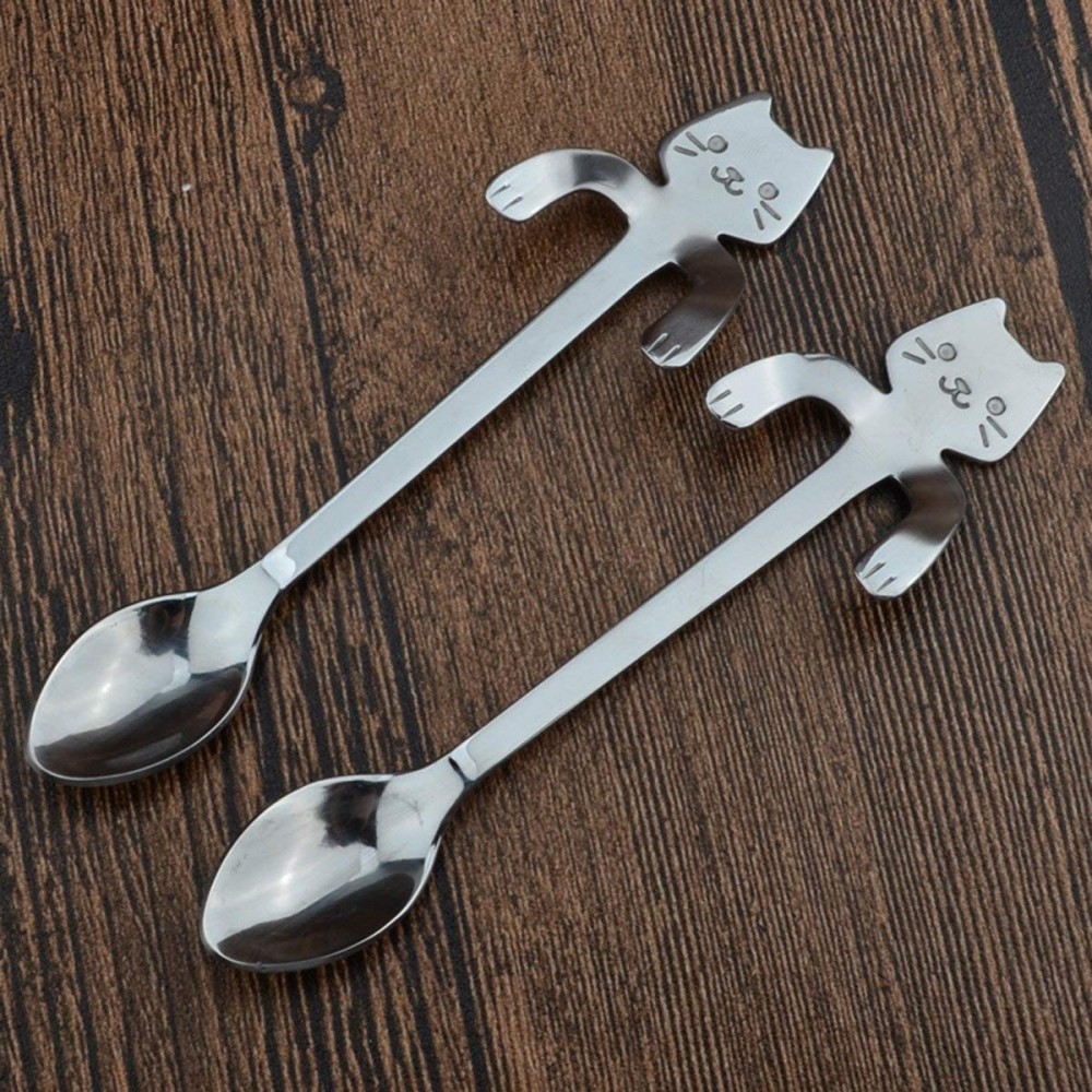 Set di 4x Cucchiaini da caffè te forma di gatto...