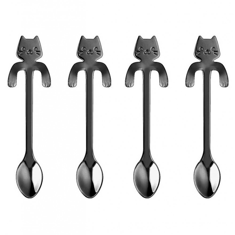 Set di 4x Cucchiaini da caffè te forma di gatto...
