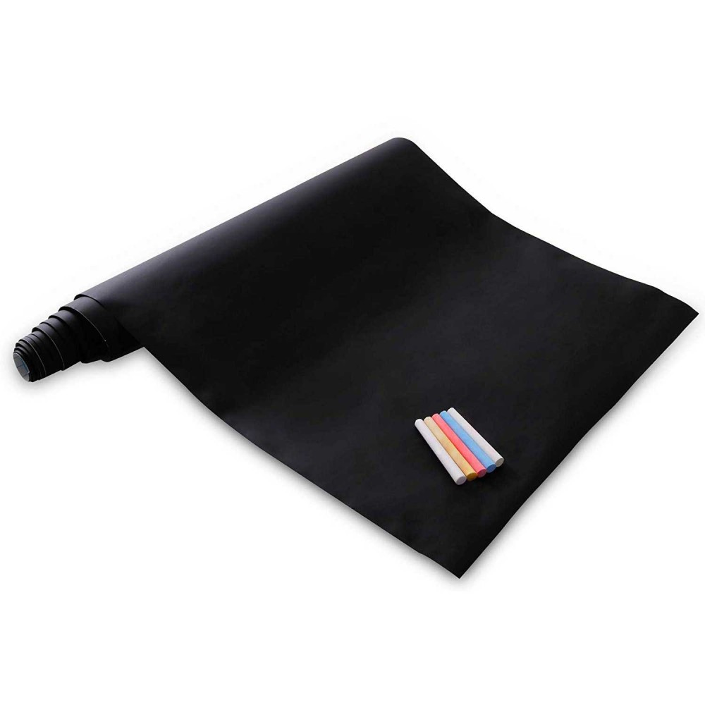 Lavagna adesiva nera con gessetti colorati 200...