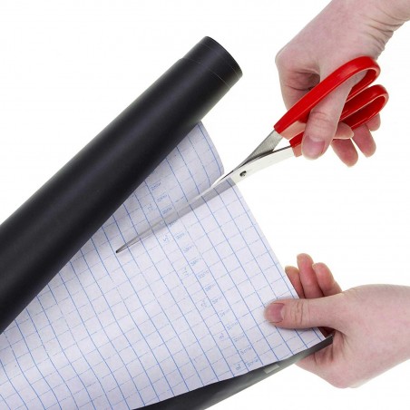 Lavagna adesiva nera con gessetti colorati 200 x 45 cm da parete removibile