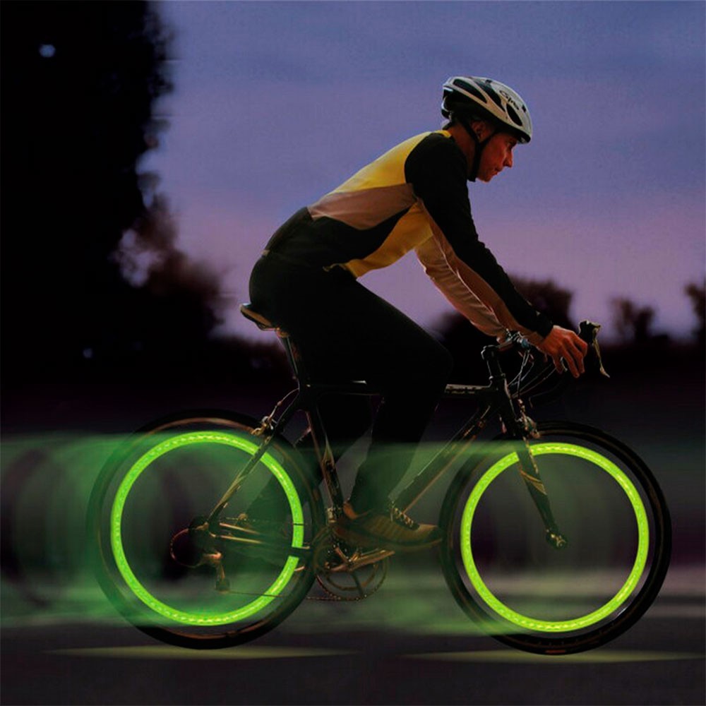 Pack 2 pz luci led fluorescenti per auto bici e moto decorazione ruote