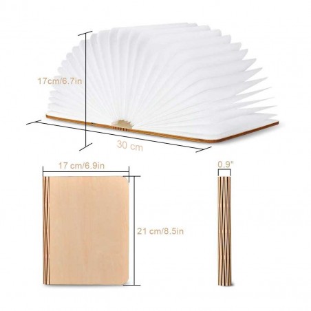 Lampada led ruotabile a fisarmonica faldoni luminosi  22x16x2.5cm attacco usb