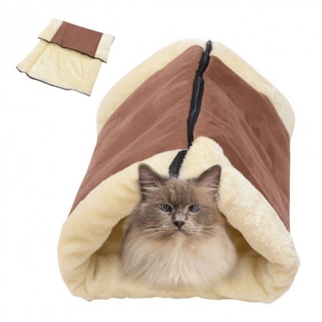 Tunnel Gioco per Gatti e Cani Trasformabile in Tappeto Cuccia Animali in Tessuto