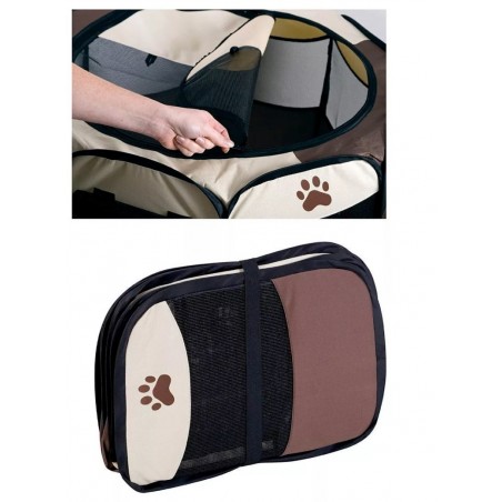 Tenda Box Per Cani Recinto Cuccia Per Piccoli Animali Pop-Up Beige 76x58 cm