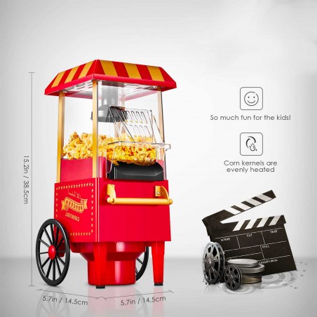 Macchina pop corn vintage PYRAMIDEA PCM1200 ad aria calda senza olio 1200W A+++