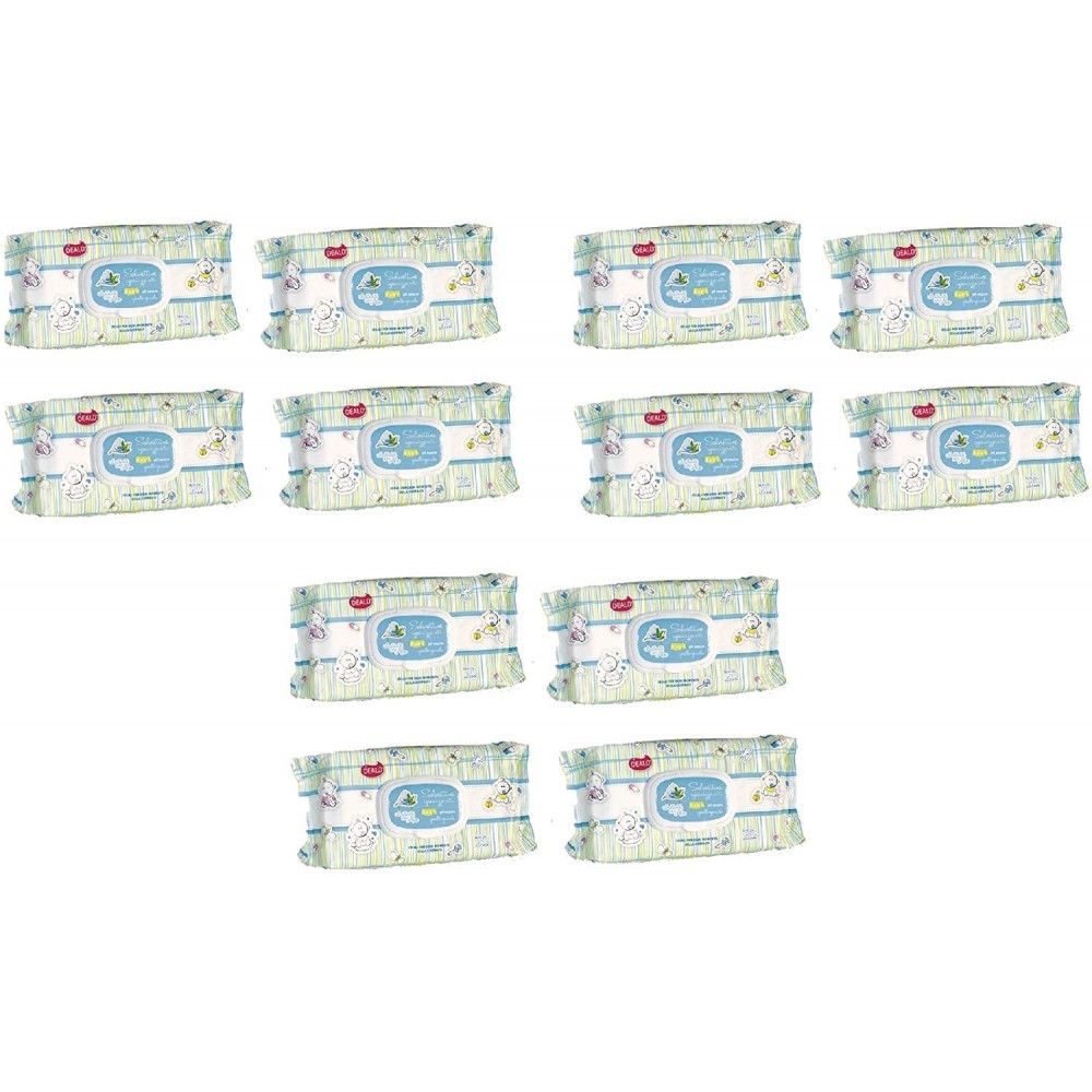 12x Pack da 72 Salviettine Igienizzanti Dealo Baby pH 5.5 con Aloe disinfettanti