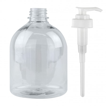 Pack 12 pz flaconi in plastica da 500ml con dispenser in PET