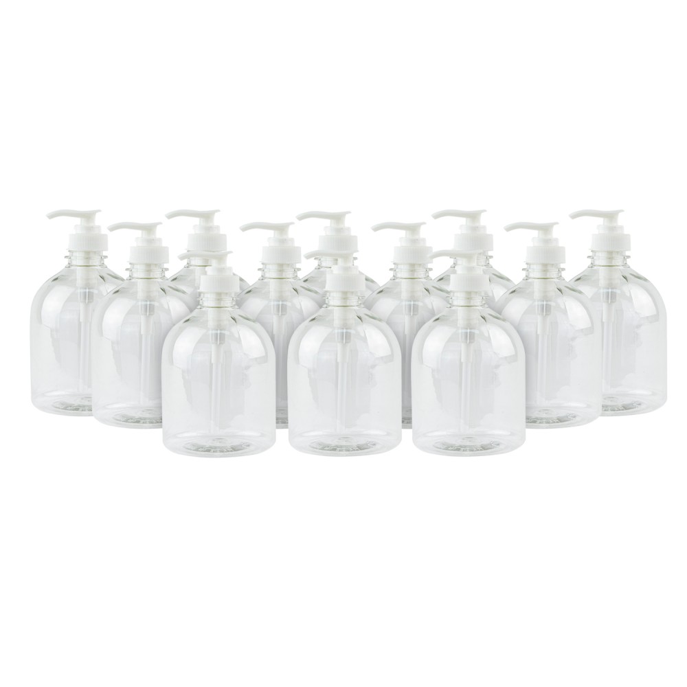 Pack 12 pz flaconi in plastica da 500ml con dispenser in PET