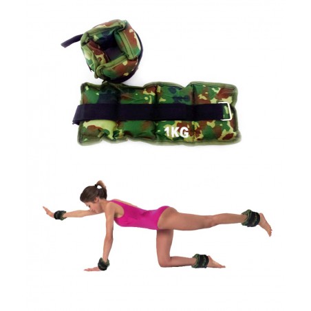 Coppia pesi per caviglie e polsi militare fitness da 1 a 6 kg camouflage
