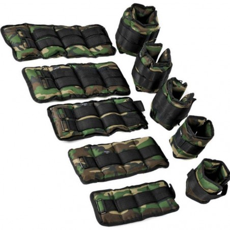 Coppia pesi per caviglie e polsi militare fitness da 1 a 6 kg camouflage