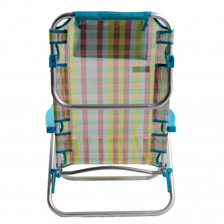 Spiaggina piegevole reclinabile ONSHORE 545126 da spiaggia in textilene quadri
