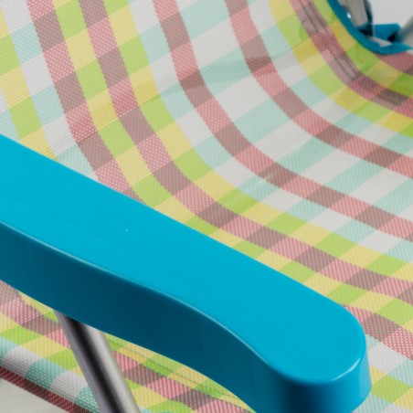 Spiaggina piegevole reclinabile ONSHORE 545126 da spiaggia in textilene quadri