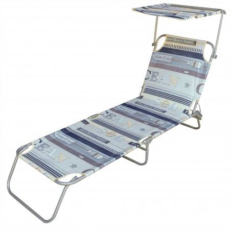 Lettino in metallo OCEAN Onshore 483787 regolabile 3 posizioni con parasole