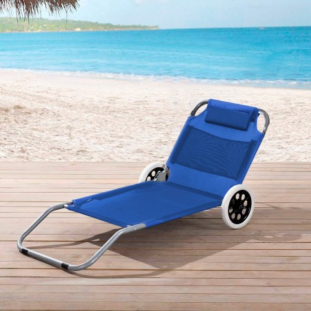 Sdraio in metallo Prendisole Onshore 270868 schienale regolabile con rotelle