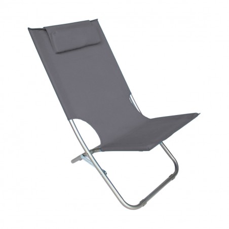 Spiaggina Silver Giga pieghevole tessuto in OXFORD 82x48x52 cm con cuscino