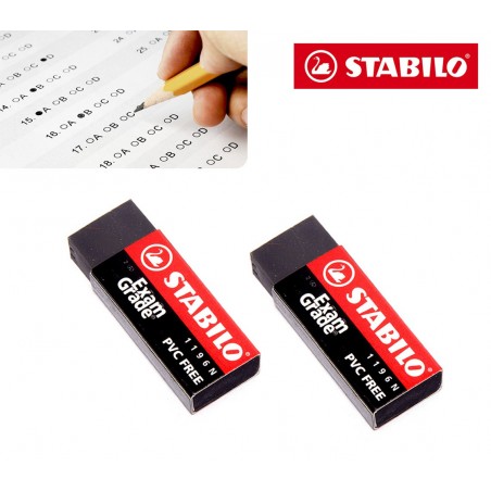 Set di 2 gomme per cancellare nere specifiche senza traccia stabilo exam grade no dusty