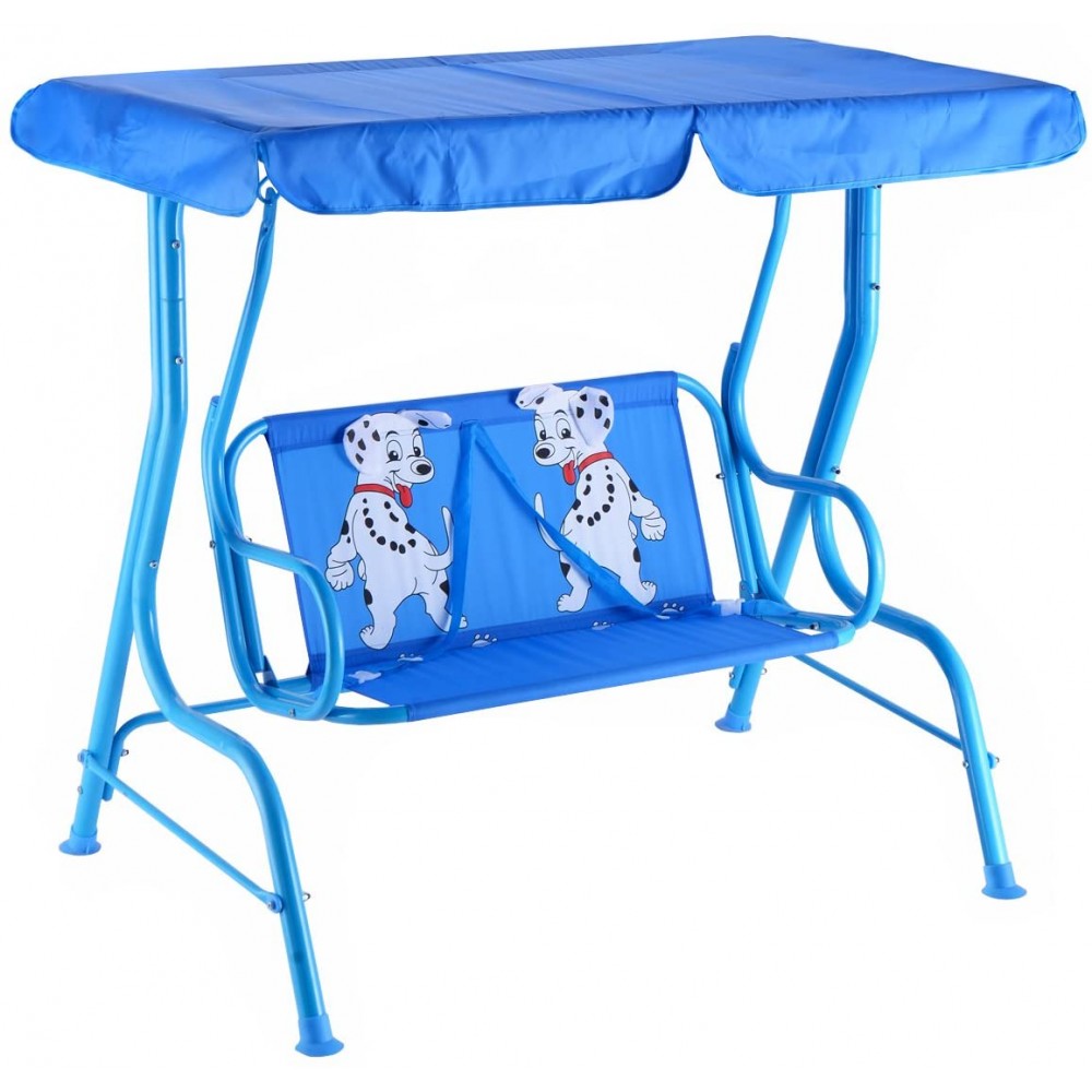 Dondolo DALMATA Bambini 154830 Altalena Giardino 2 Posti in Acciaio 112x75x108cm