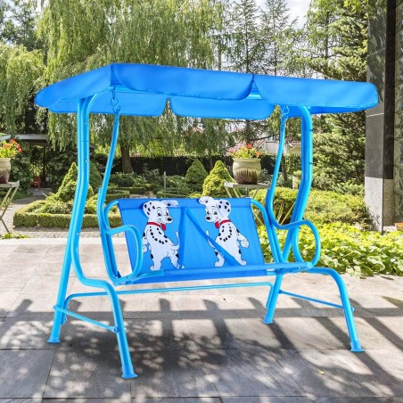 Dondolo DALMATA Bambini 154830 Altalena Giardino 2 Posti in Acciaio 112x75x108cm