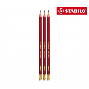 Set 3 matite STABILO modello Swano 4906 con punta HB e gommino IT12/70-49063