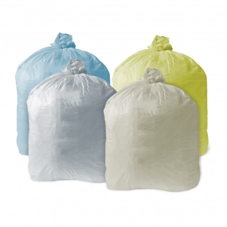 Kit 4 Rotoli da 15 sacchi antigoccia colorati raccolta differenziata 55x65 cm