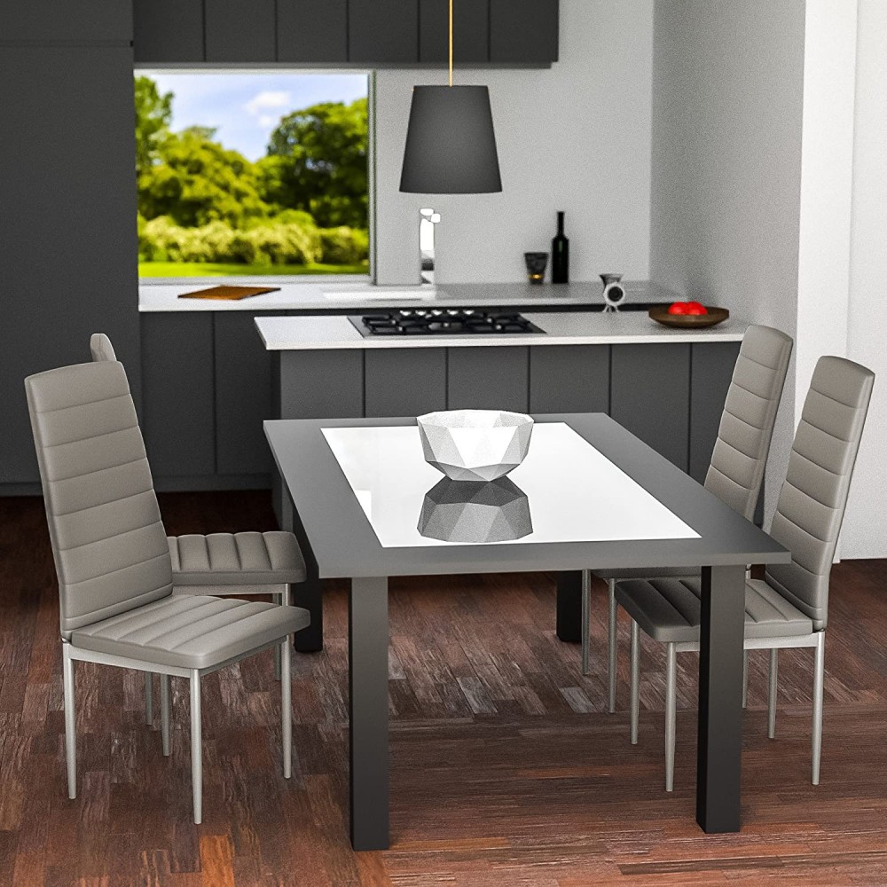 Set di 6 sedie in Ecopelle Modern Design PENNY...