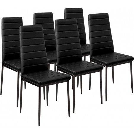 Set di 6 sedie in Ecopelle Modern Design PENNY Seduta imbottita 41x45x98,5cm