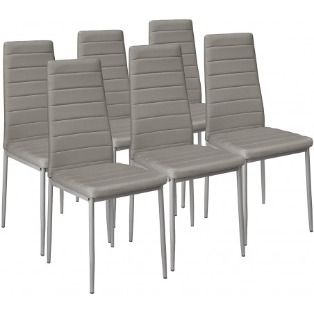 Set di 6 sedie in Ecopelle Modern Design PENNY Seduta imbottita 41x45x98,5cm