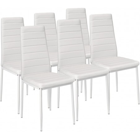 Set di 6 sedie in Ecopelle Modern Design PENNY Seduta imbottita 41x45x98,5cm