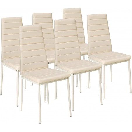 Set di 6 sedie in Ecopelle Modern Design PENNY Seduta imbottita 41x45x98,5cm