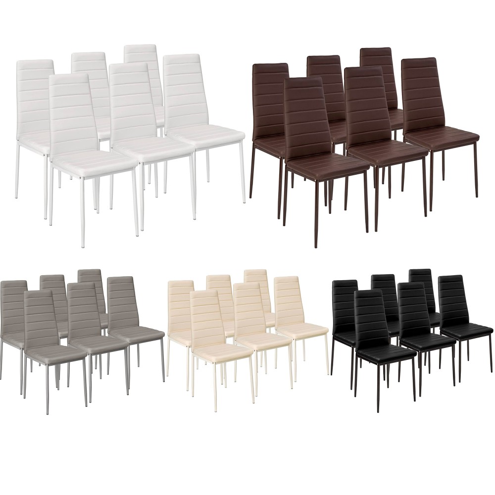 Set di 6 sedie in Ecopelle Modern Design PENNY Seduta imbottita 41x45x98,5cm