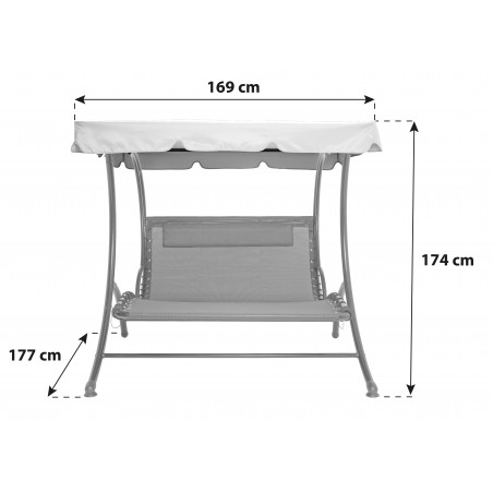 Dondolo letto 2 Posti DREAM per esterno con tetto 169x174x177cm portata 240kg