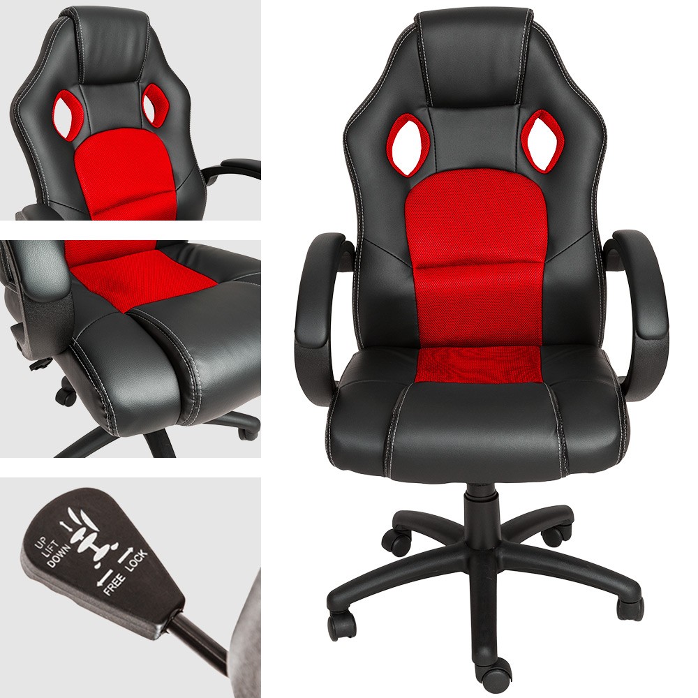 Sedia da ufficio Gaming Racer in ecopelle 4...