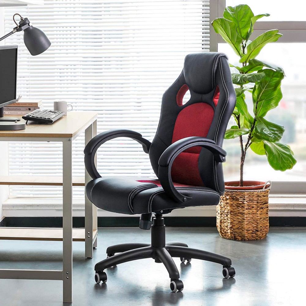 Sedia da ufficio Gaming Racer in ecopelle 4...